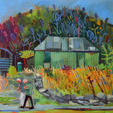 On Holiday on Mull oil on board 16x16ins exc frame £2200