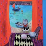 Oystercatchers in the Quiet Bay 98x98cm inc frame £2600