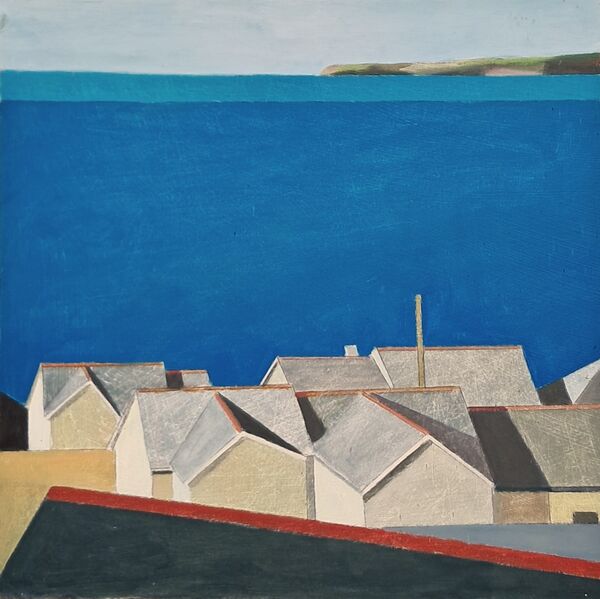 Rooftops, Sea, Headland 50x50cm inc. frame £540