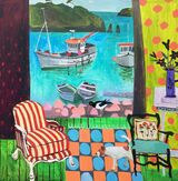 Searching on the Shoreline 76 x76cm inc. frame £2600