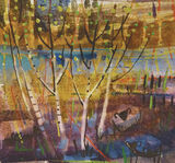 Sheep and Birches 25x25cm inc frame £450