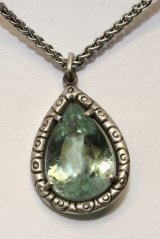 Silver Mint Tourmaline Batik Necklace