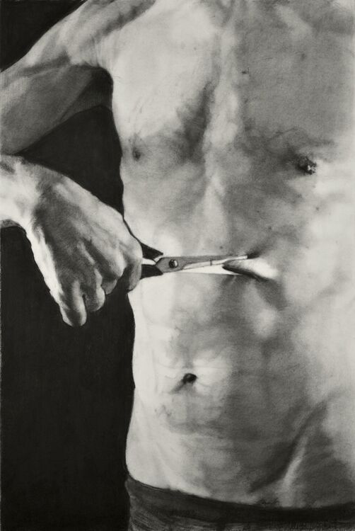 torso 1 charcoal on paper 85x127cm