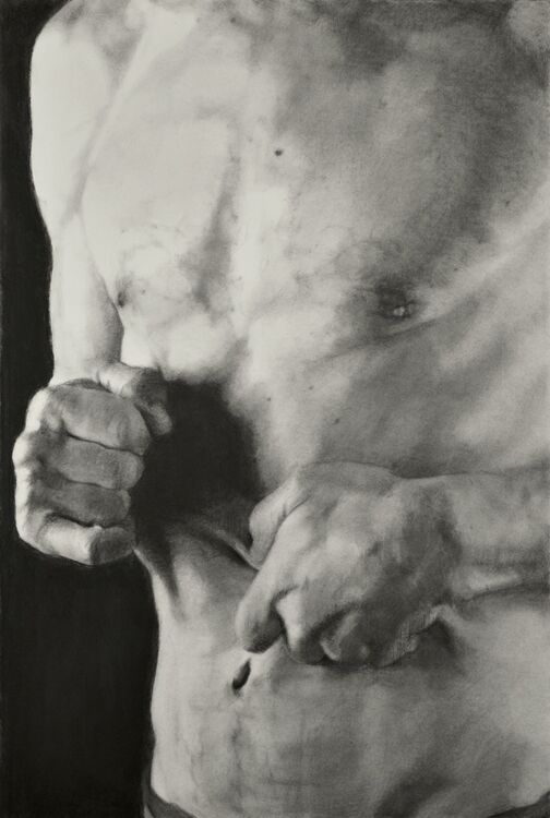 torso 2 charcoal on paper 88x127cm