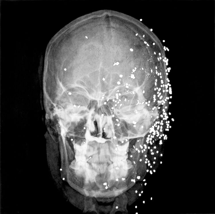 Gunshot 3 Charcoal on Paper 115x115cm