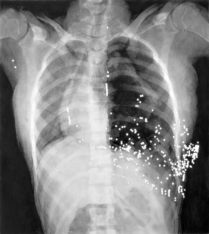 Gunshot 5 Charcoal on Paper 113x126cm