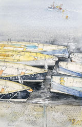 Pilot Gigs at Rest - Salcombe