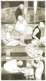 Salcombe Gig Regatta - Copper plate etching