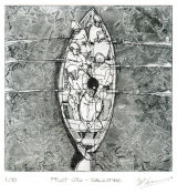 Pilot Gig - Salcombe - Copper plate etching