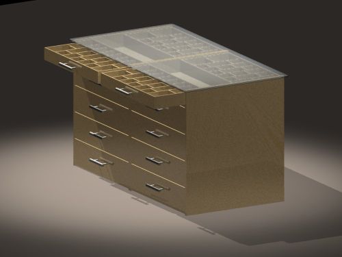 Storage Island (top drawers open)