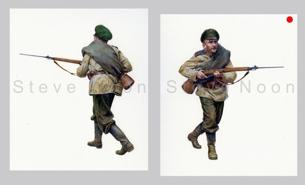 Russian infantryman, The Yalu River, Manchuria. 1 May 1904