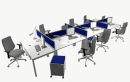 3D view of 7 person workstation