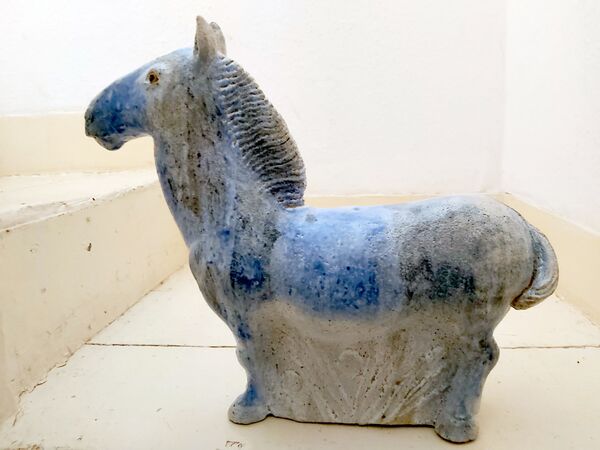 12. Slightly long necked and short legged horse.