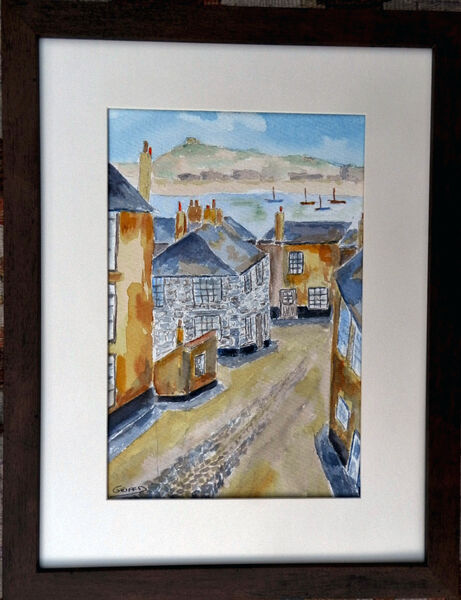 A Street in Newlyn, overlooking the harbour