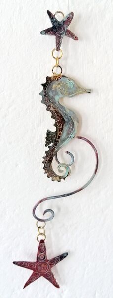 Brass Seahorse Wallhanging
