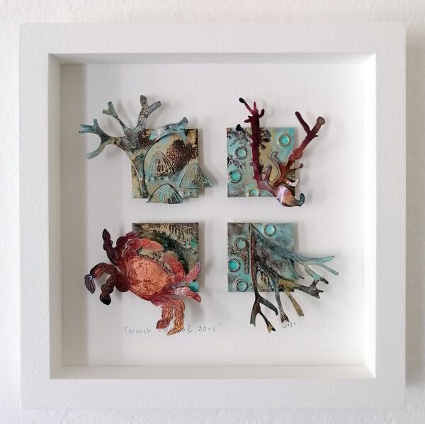 Cornish Rockpool Framed Metalwork - SOLD