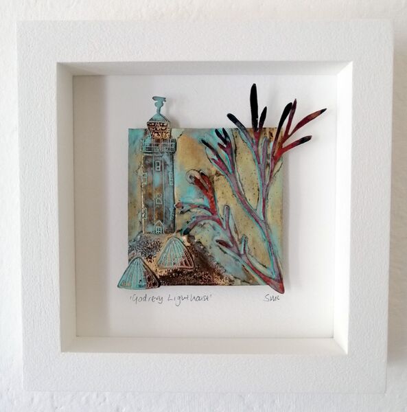 Godrevy Lighthouse Framed Metalwork