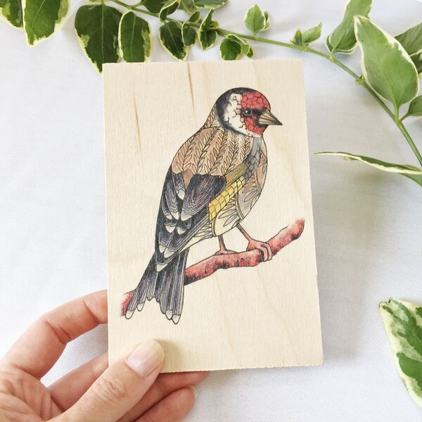 Goldfinch Wooden Postcard