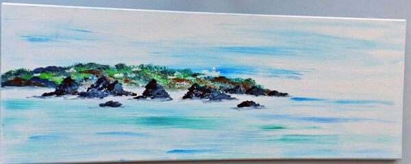 The Lizard Light House and the Maenheere Reef picture taken from out at sea