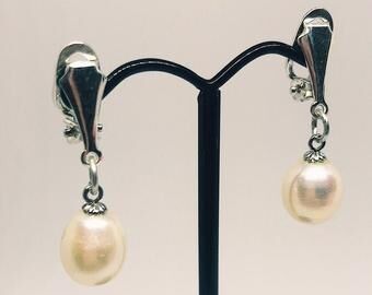 clip-on fresh water pearl drops