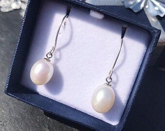 fresh water pearl drop earrings