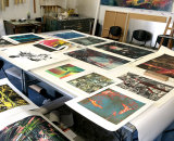 arranging prints for a presentation