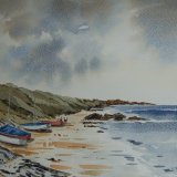 Beached boats at Traeth Penllech