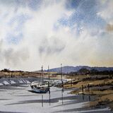 Boats at Low Tide in Winter