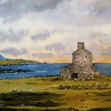 View over Porth Ysgaden at Sunset (Sold)