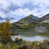 View across Llyn Gwynant. Oil (Sold) View across Llyn Gwynant