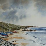 Beached boats at Traeth Penllech