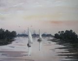 View from Dell Quay at Sunset. (Sold)
