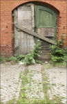 Entrance to old workshops or stores.