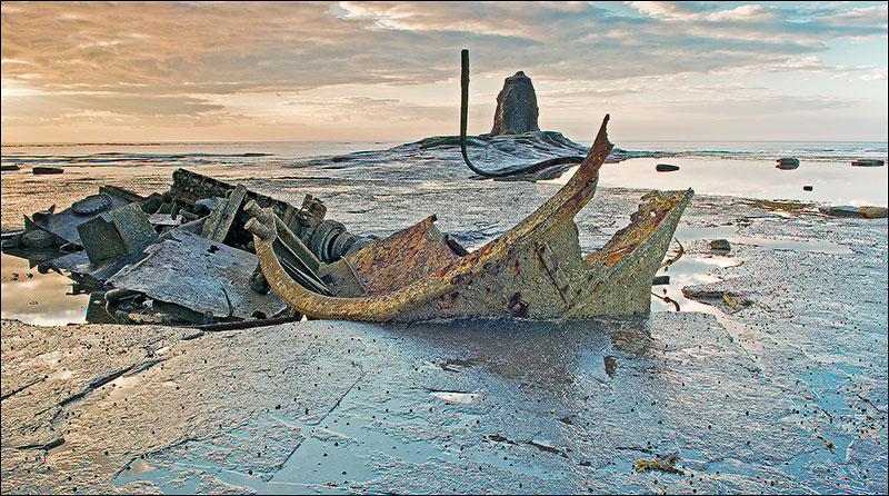 The shipwreck at Saltwick Bay