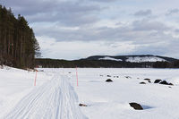 The sledge run over the frozen river