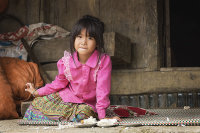 Village girl at lunch