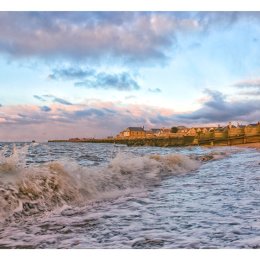 Incoming tide, wave watching. Whitstable