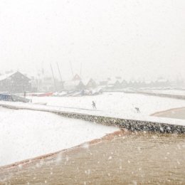 Snow storm Whitstable beach