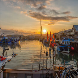 3 flags, Whitstable Harbour