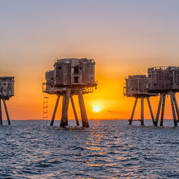 Sun setting over the Red sands panoramic.