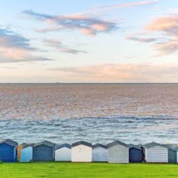 Tankerton Huts at dusk.