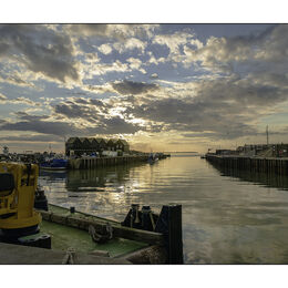 Sunset reflections, Whitstable Harbour.