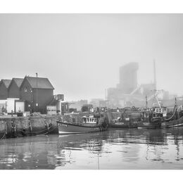 Fog descending. The Harbour & Bretts. Whitstable 2021