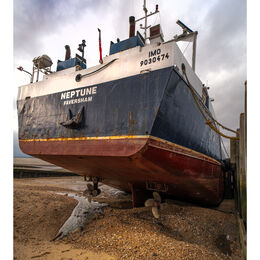 Neptune and the beach. Whitstable