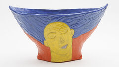 Plant Dreamer - Golden Blue - Earthenware slipcast planter by ceramicist Susan Czopor.