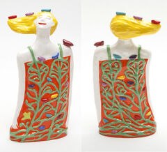 Mini Dreaming of Birds in Flame Orange by ceramicist Susan Czopor