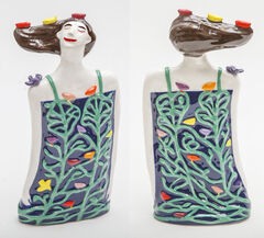 Mini Dreaming of Birds in Electric Blue by ceramicist Susan Czopor