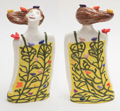 Mini Dreaming of Birds in Mellow Yellow by ceramicist Susan Czopor