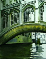 Bridge of Sighs St John College watercolour on paper