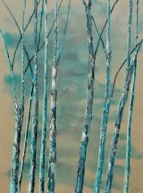 Blue Birch acylic on canvas 90 x 120 cms